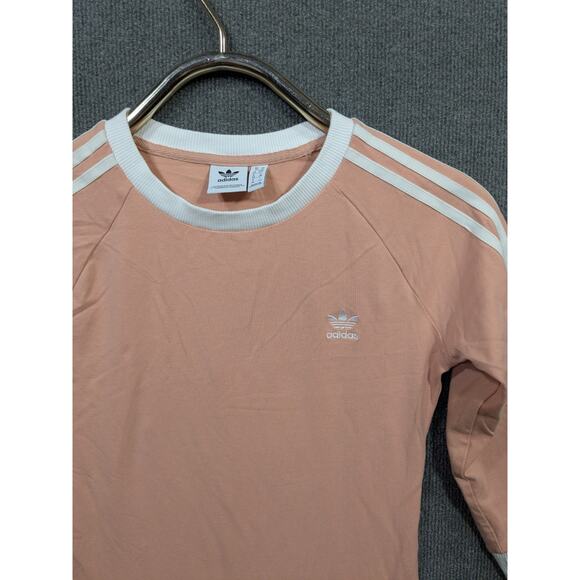 Adidas 3-Stripes Dress Womens Small Sporty Pullover Stretch 90s Y2K Style - Picture 2 of 12